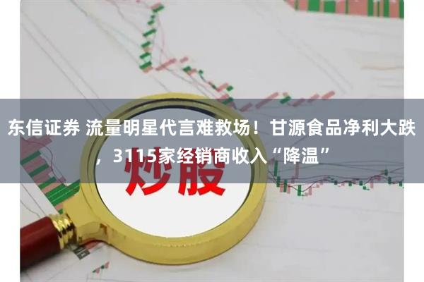 东信证券 流量明星代言难救场！甘源食品净利大跌，3115家经销商收入“降温”