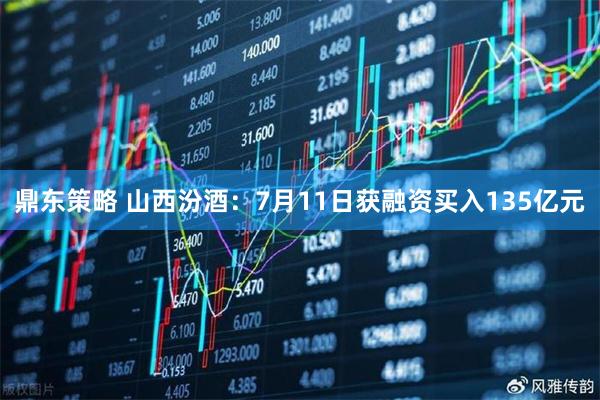 鼎东策略 山西汾酒：7月11日获融资买入135亿元